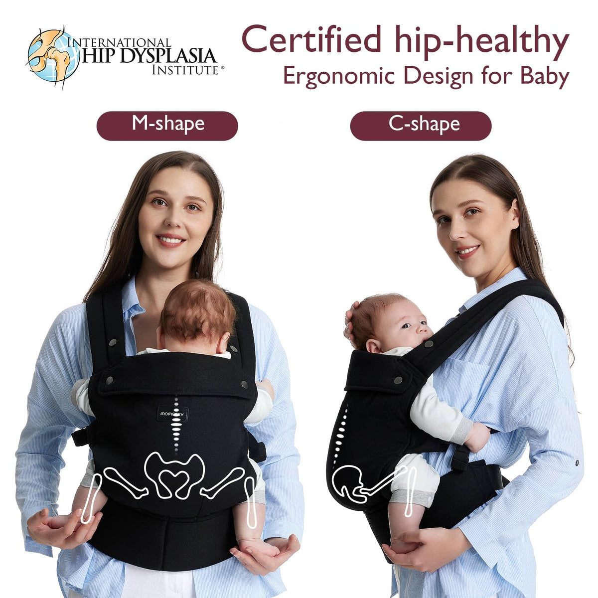 Momcozy Ergonomic Baby Carrier Lightweight Comfortable Black NEW
