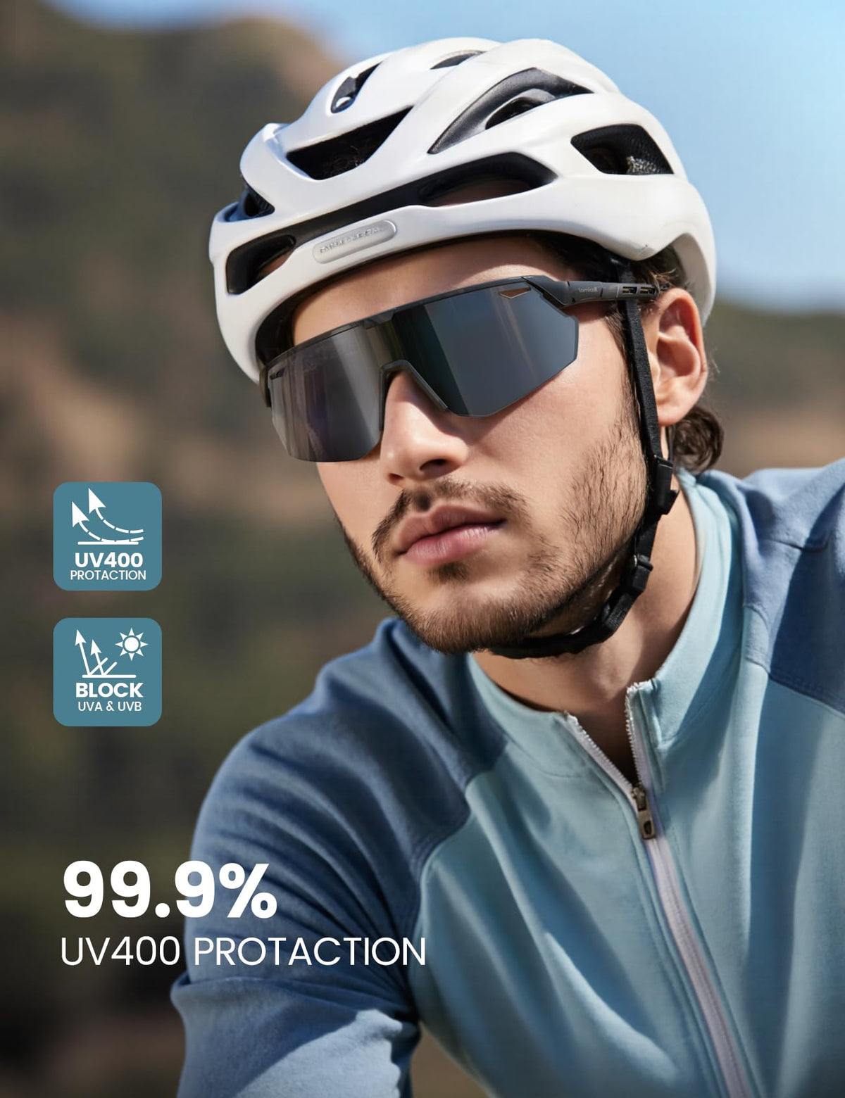 Lamicall Polarized Glasses Sports Sunglasses UV400 Protection Black One Size NEW