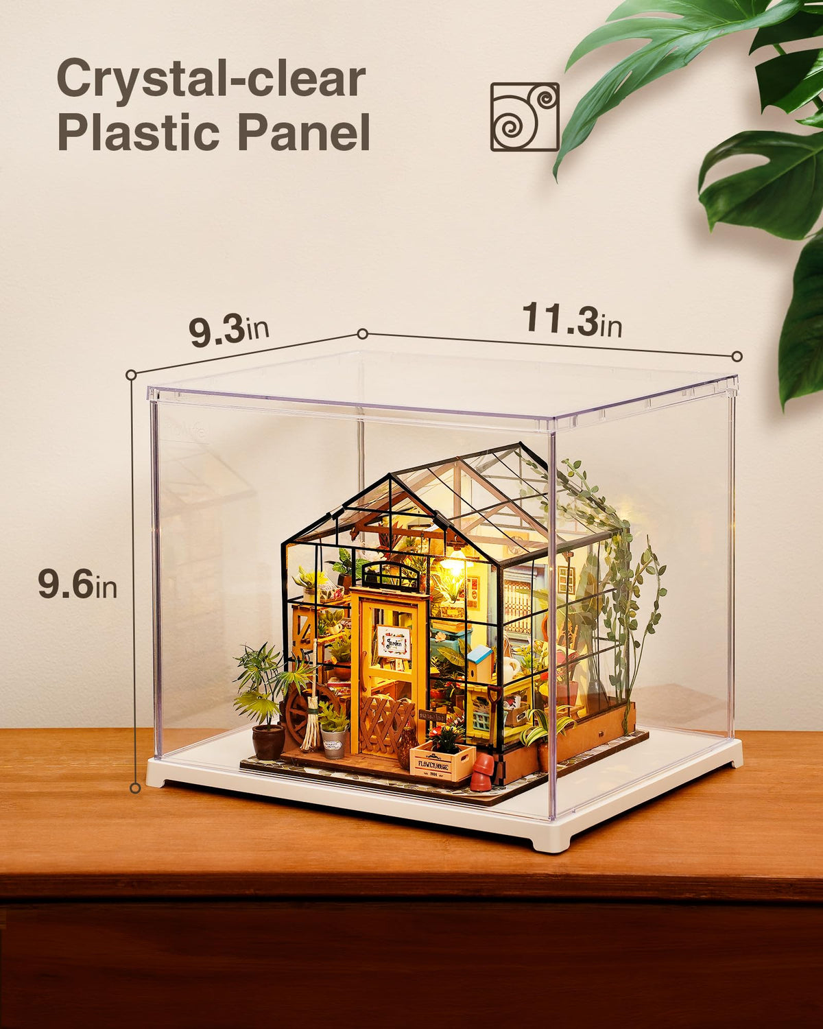 Rolife White Acrylic Display Case Dust Cover Collectibles 244x288x237mm DEMO