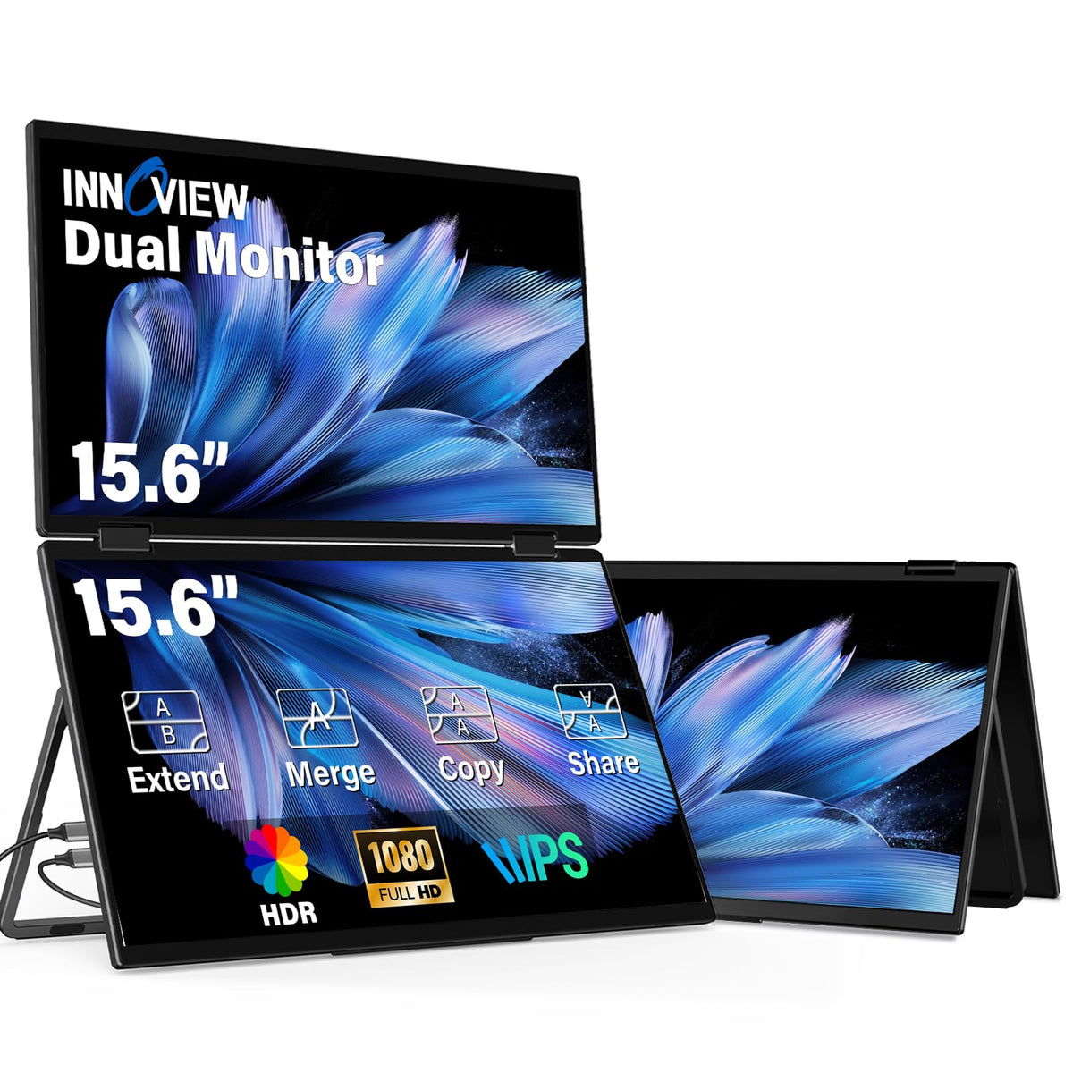 InnoView 15.6" Monitors Portable Dual Monitor Laptop Screen Extender DEMO