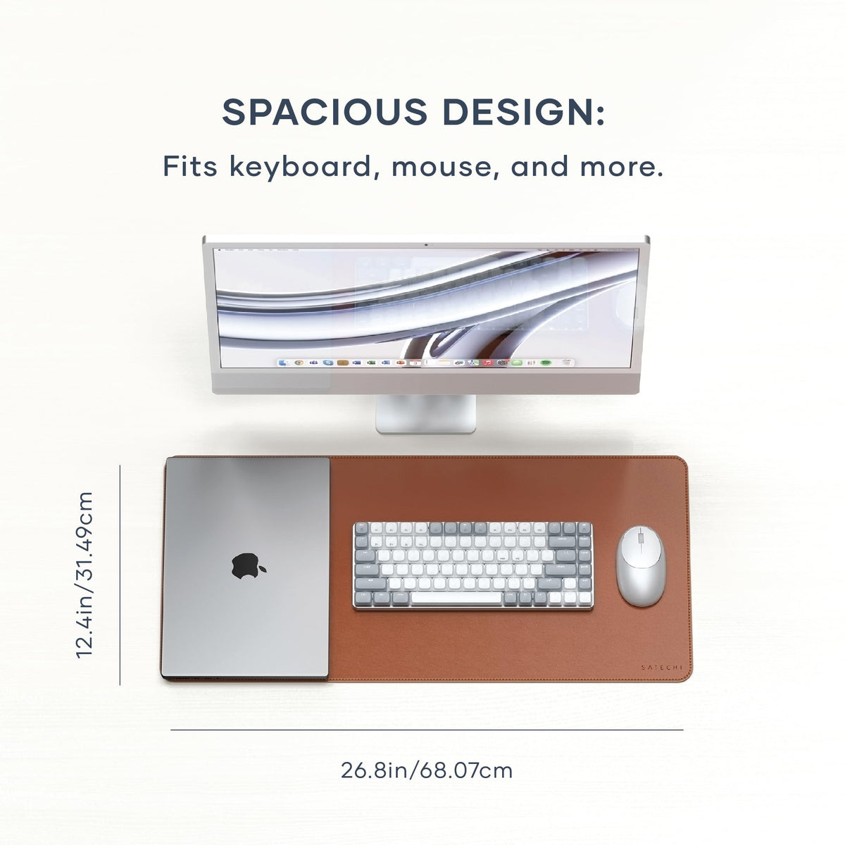 Satechi Brown Vegan Leather Desk Mouse Pad 68x31.5cm Large Size 68x31.5cm DEMO
