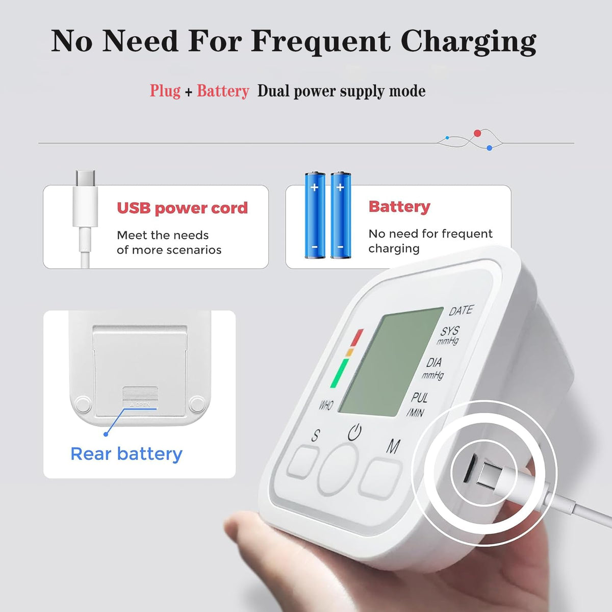 Upper Arm Blood Pressure Monitor Portable Electronic White DEMO