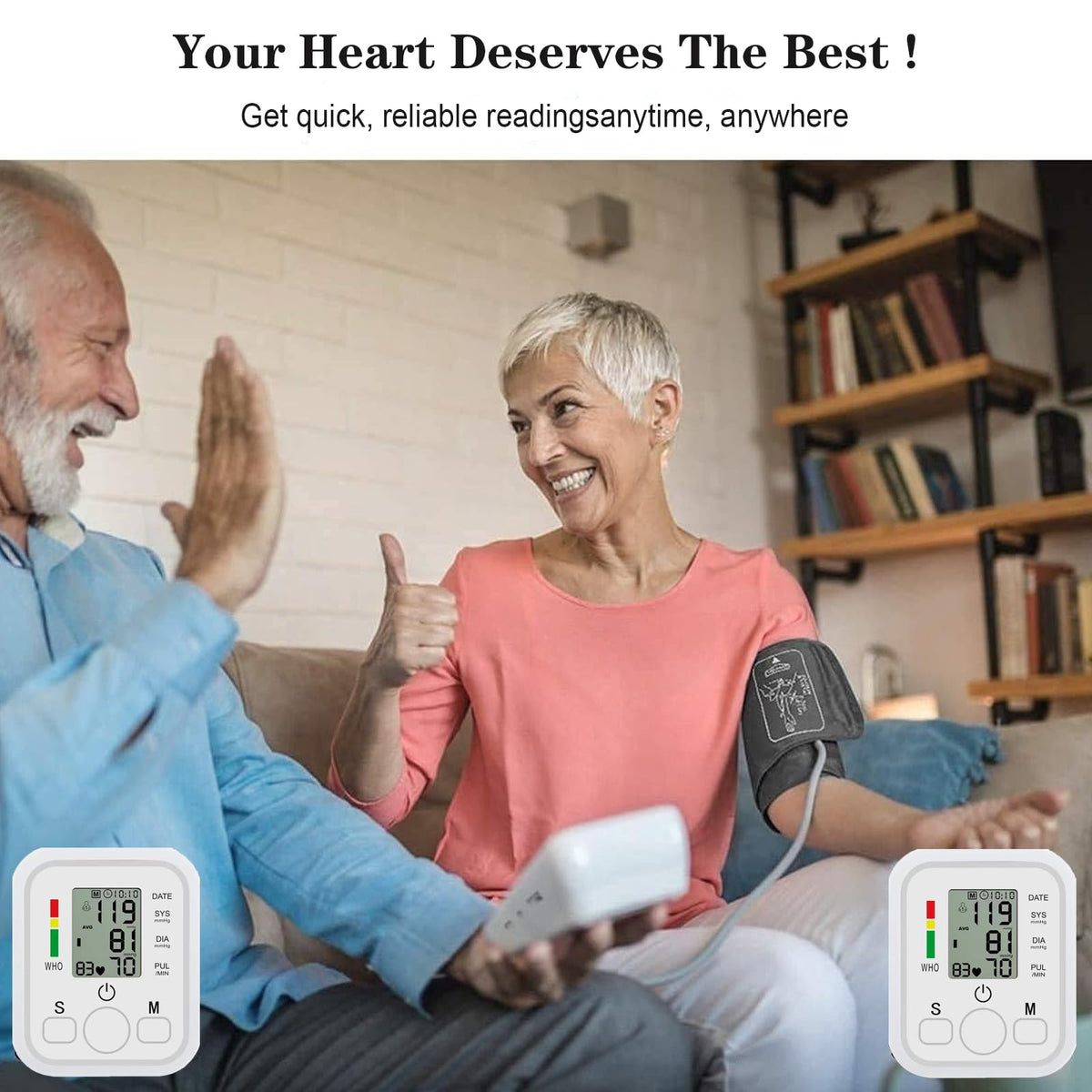 Upper Arm Blood Pressure Monitor Portable Electronic White DEMO