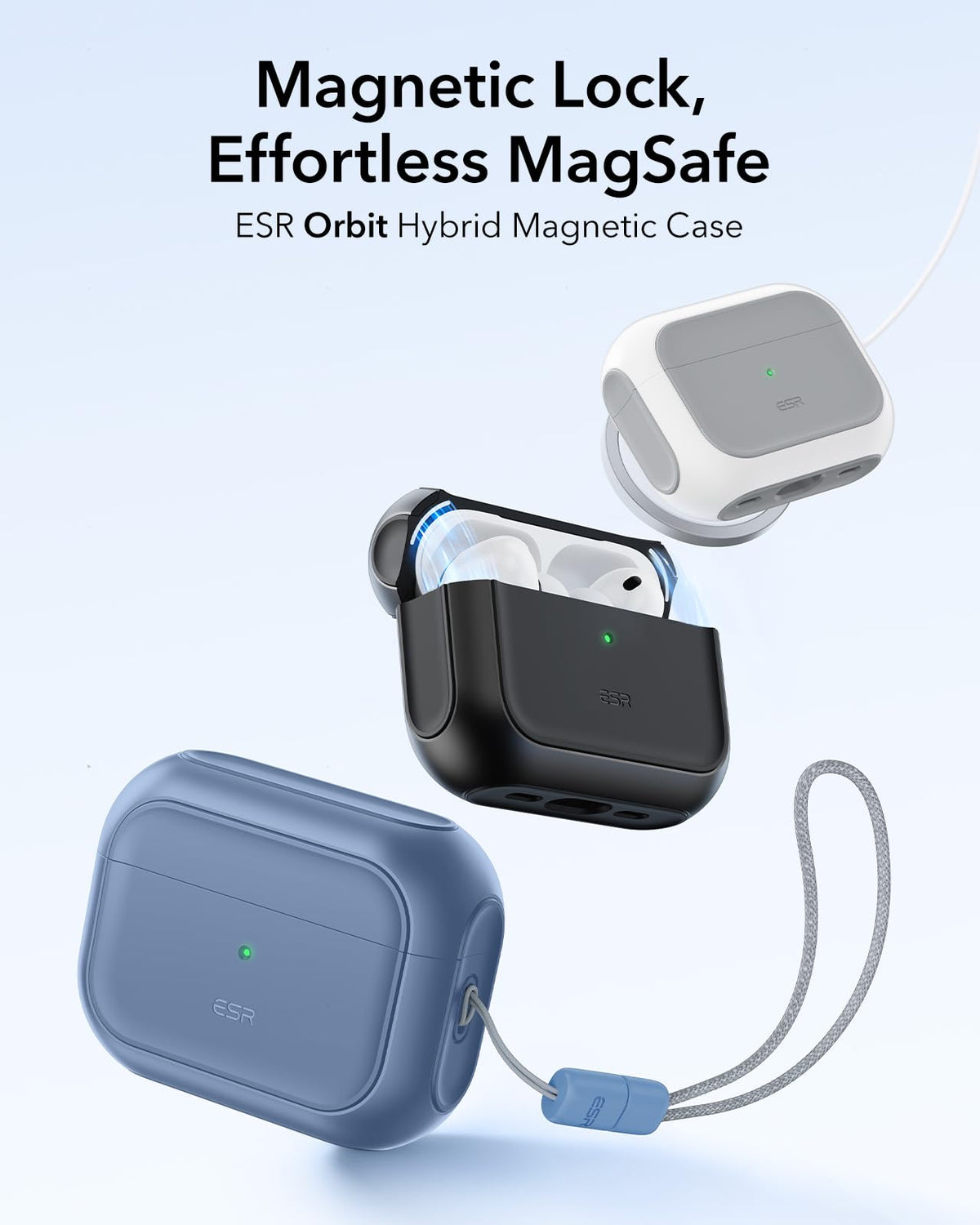 ESR AirPods Cases Pro 3 Case MagSafe Protective Dark Blue Cover Size NEW