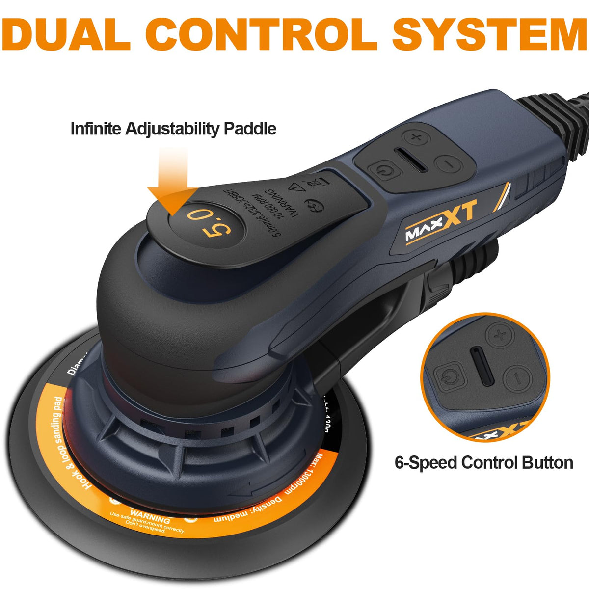 MAXXT 350W Sanders Brushless Electric Orbital Sander 150mm Disc Black DEMO