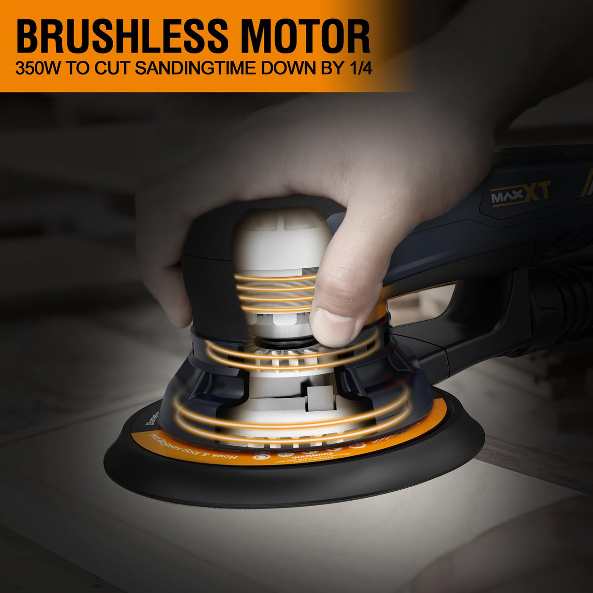 MAXXT 350W Sanders Brushless Electric Orbital Sander 150mm Disc Black DEMO