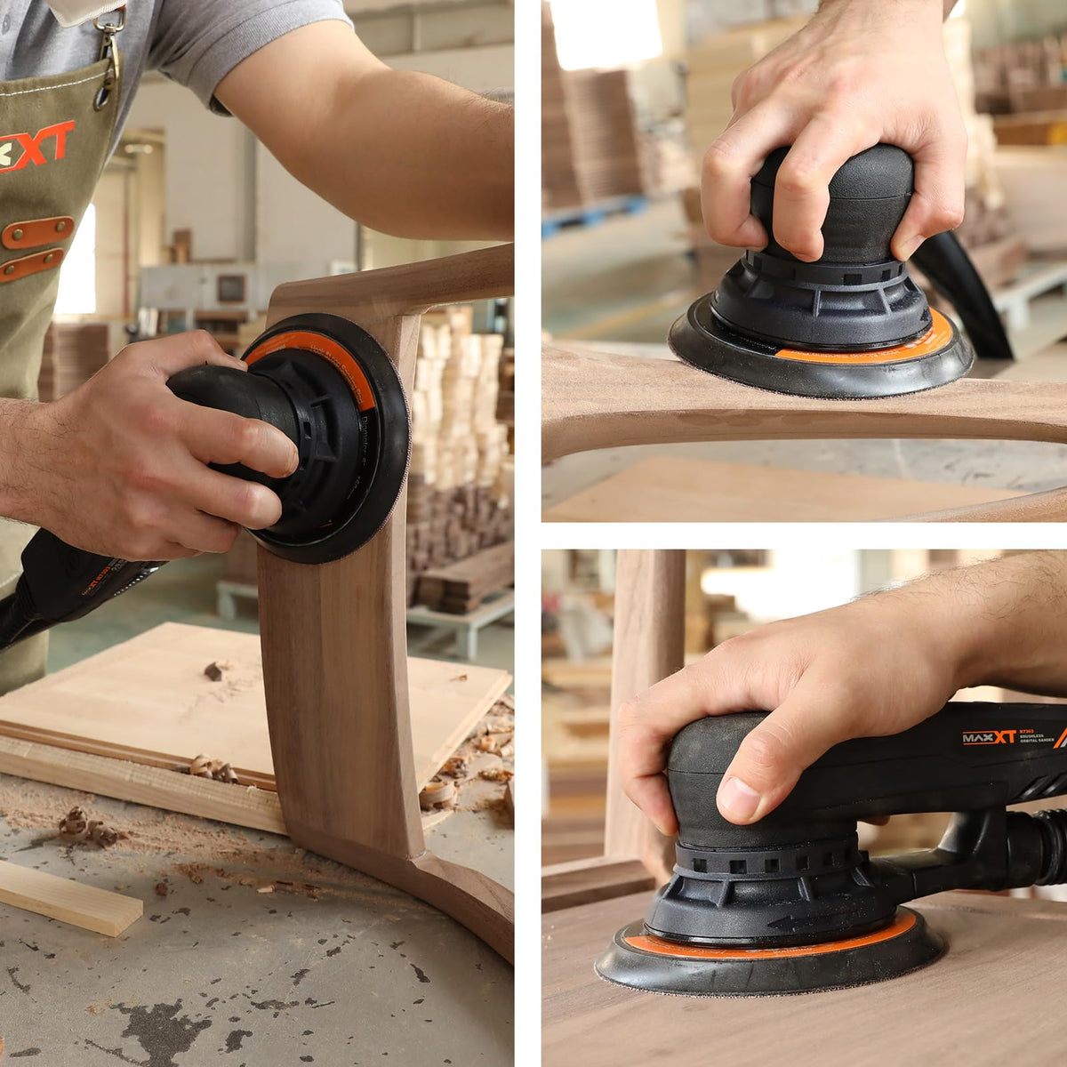MAXXT 350W Sanders Brushless Electric Orbital Sander 150mm Disc Black DEMO