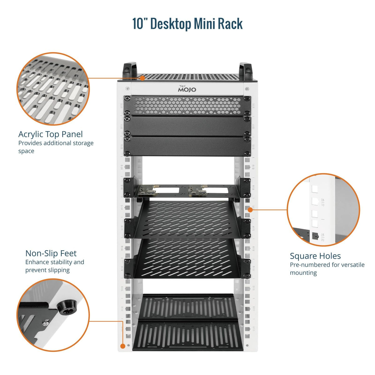 Tecmojo 12U Server Rack 10 Inch Wide Desktop Networking White NEW