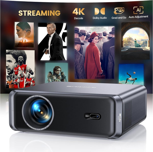 iWIMIUS 4K Projectors Projector with AI Auto Screen Adjustment Portable Matte