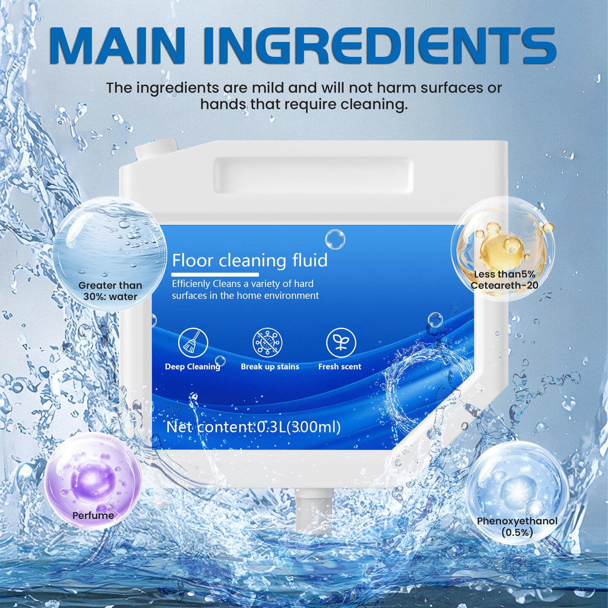 Koaluxe Fresh Scent Household Cleaners Solution 300ml 3 Pack Bottles NEW