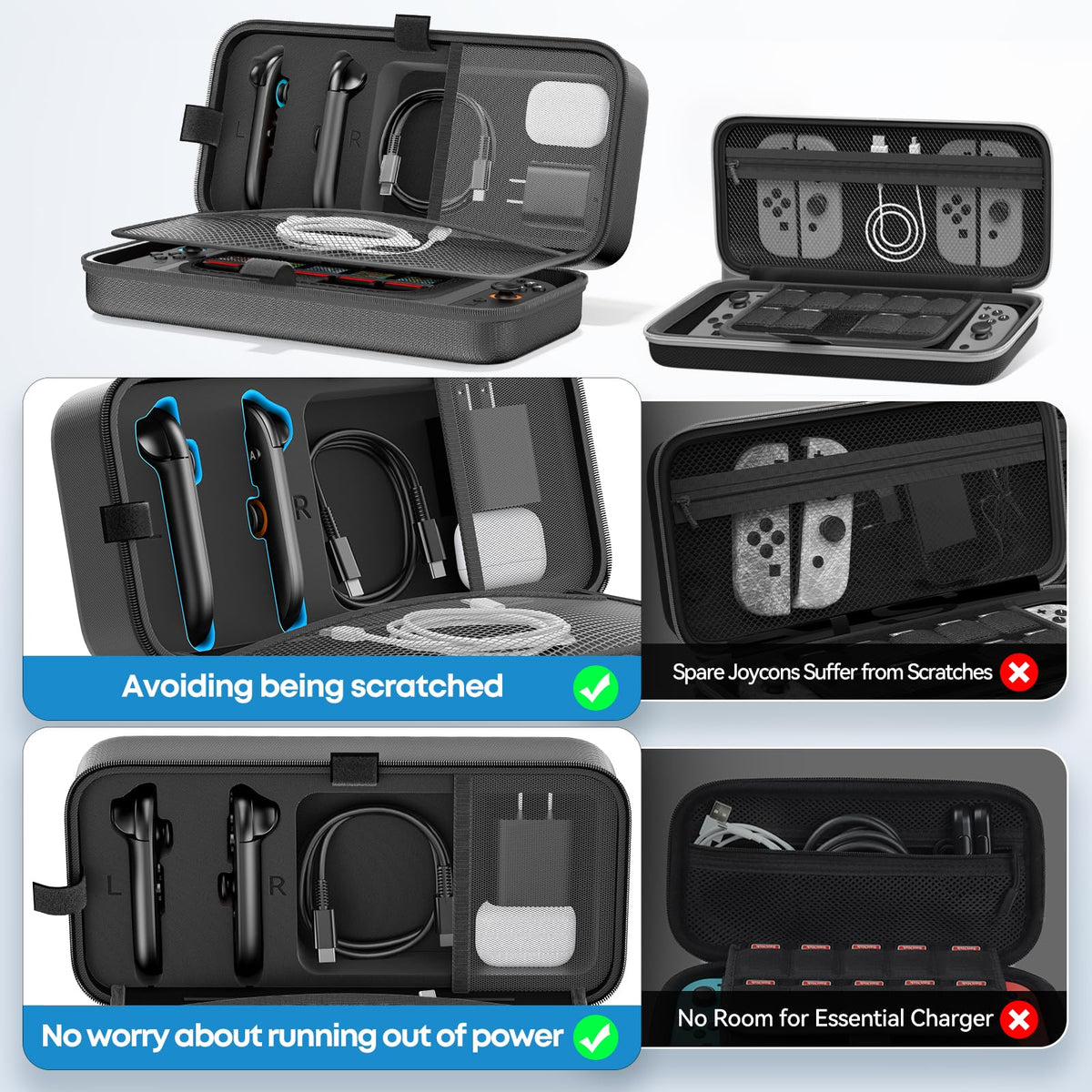 OIVO Nintendo Switch Hard Shell Protective Storage Case - Black NEW