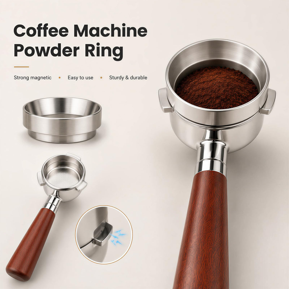 54mm Stainless Tampers Steel Espresso Tamper Brown & Silver - Professional NEW