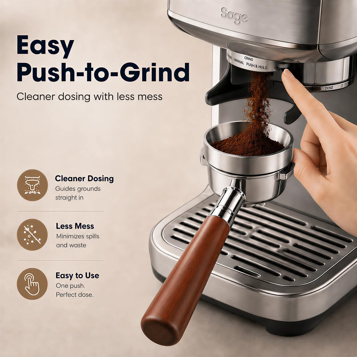 54mm Stainless Tampers Steel Espresso Tamper Brown & Silver - Professional NEW