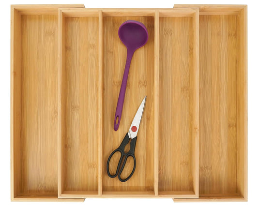 Utoplike Bamboo Kitchen Drawer Organizer Expandable Cutlery Tray NEW