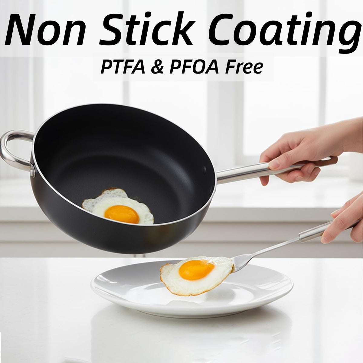 CS-KOCHSYSTEME Black Nonstick Deep Frying Pan 28cm Professional NEW