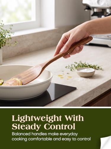 AIUHI Brown Wooden Cooking Utensils Set - Teak Spoon Spatula NEW