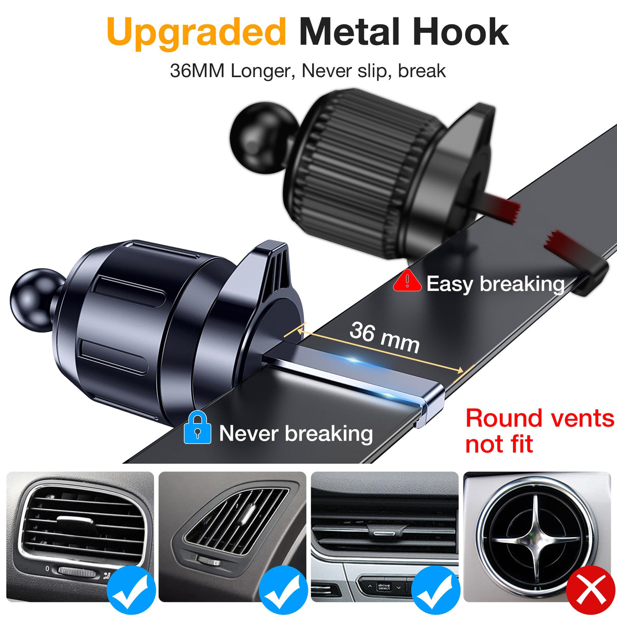 Romuto Carbon Dash-Mounted Holders Fiber Car Phone Holder Dash Mount - Black NEW