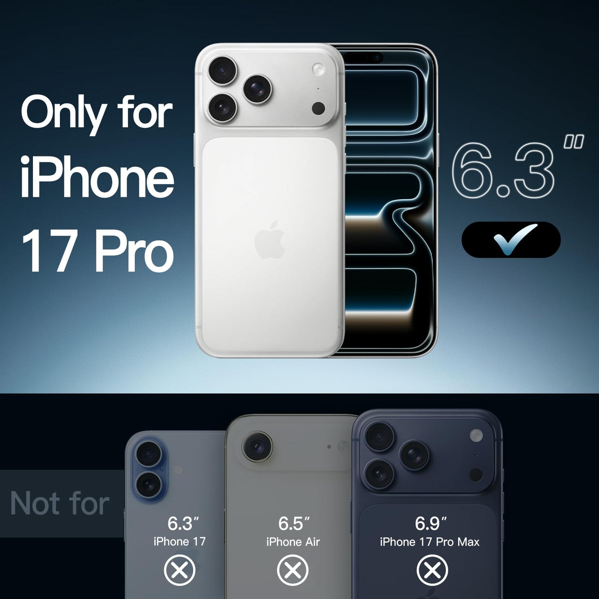 JETech iPhone Phone Cases 17 Pro Clear Case - Anti-Yellowing Protection NEW