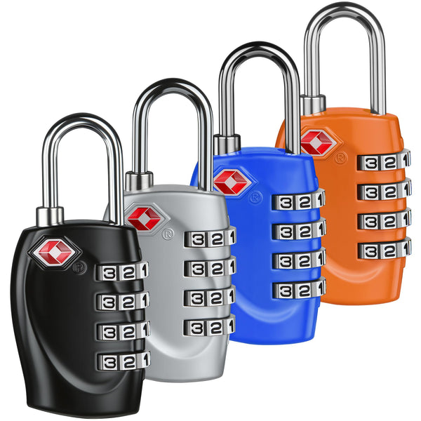 T Tersely 4 Digit TSA Luggage Lock - Multi Color Combination Padlock NEW