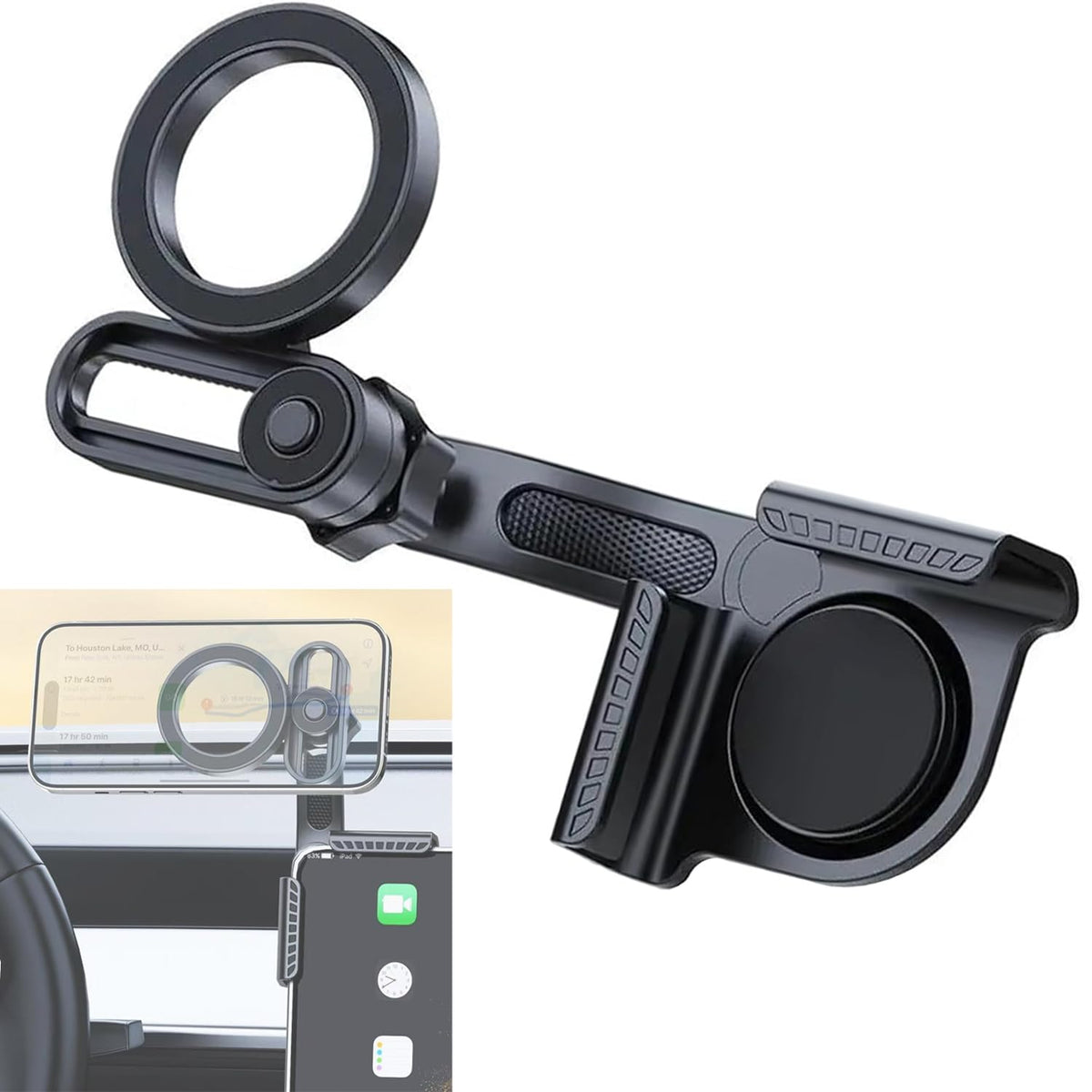 Magnetic Dash Dash-Mounted Holders Mount Phone Holder for Car - Black DEMO