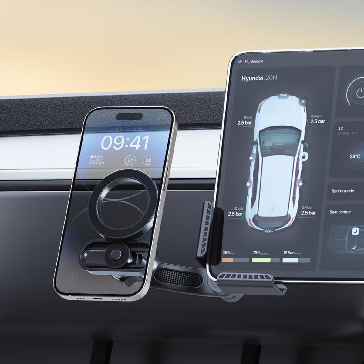 Magnetic Dash Dash-Mounted Holders Mount Phone Holder for Car - Black DEMO