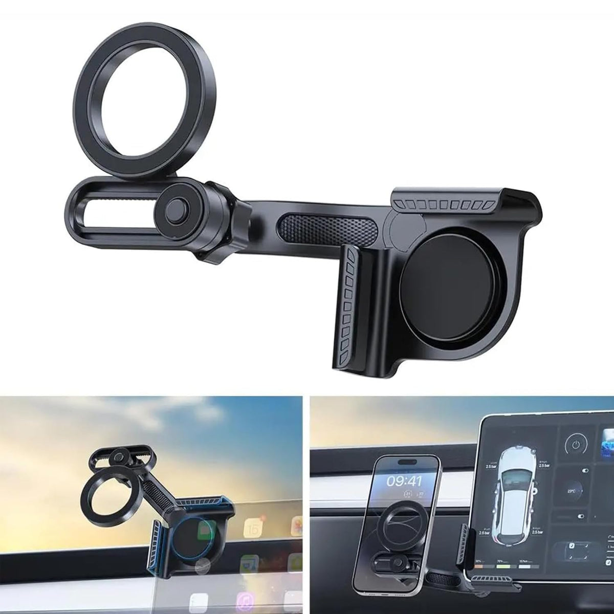 Magnetic Dash Dash-Mounted Holders Mount Phone Holder for Car - Black DEMO