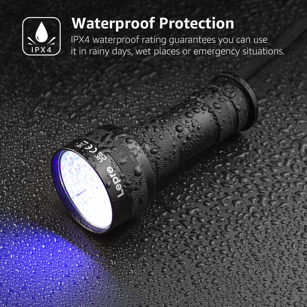 Lepro UV Handheld Torches Torch 51 LED Ultraviolet Flashlight Blacklight NEW