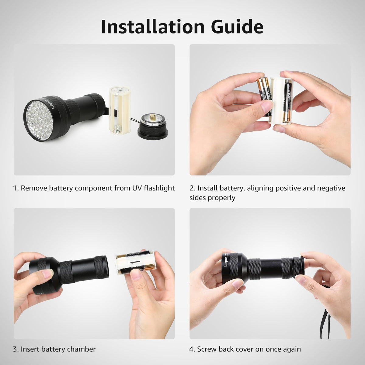 Lepro UV Handheld Torches Torch 51 LED Ultraviolet Flashlight Blacklight NEW