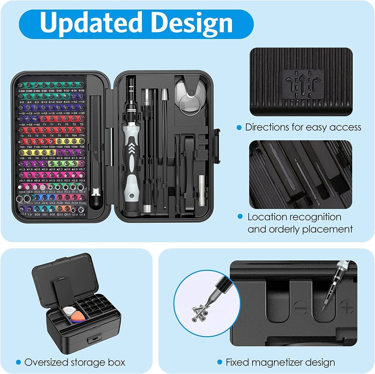 132 in 1 Precision Screwdriver Set Magnetic Black Tools Kit NEW