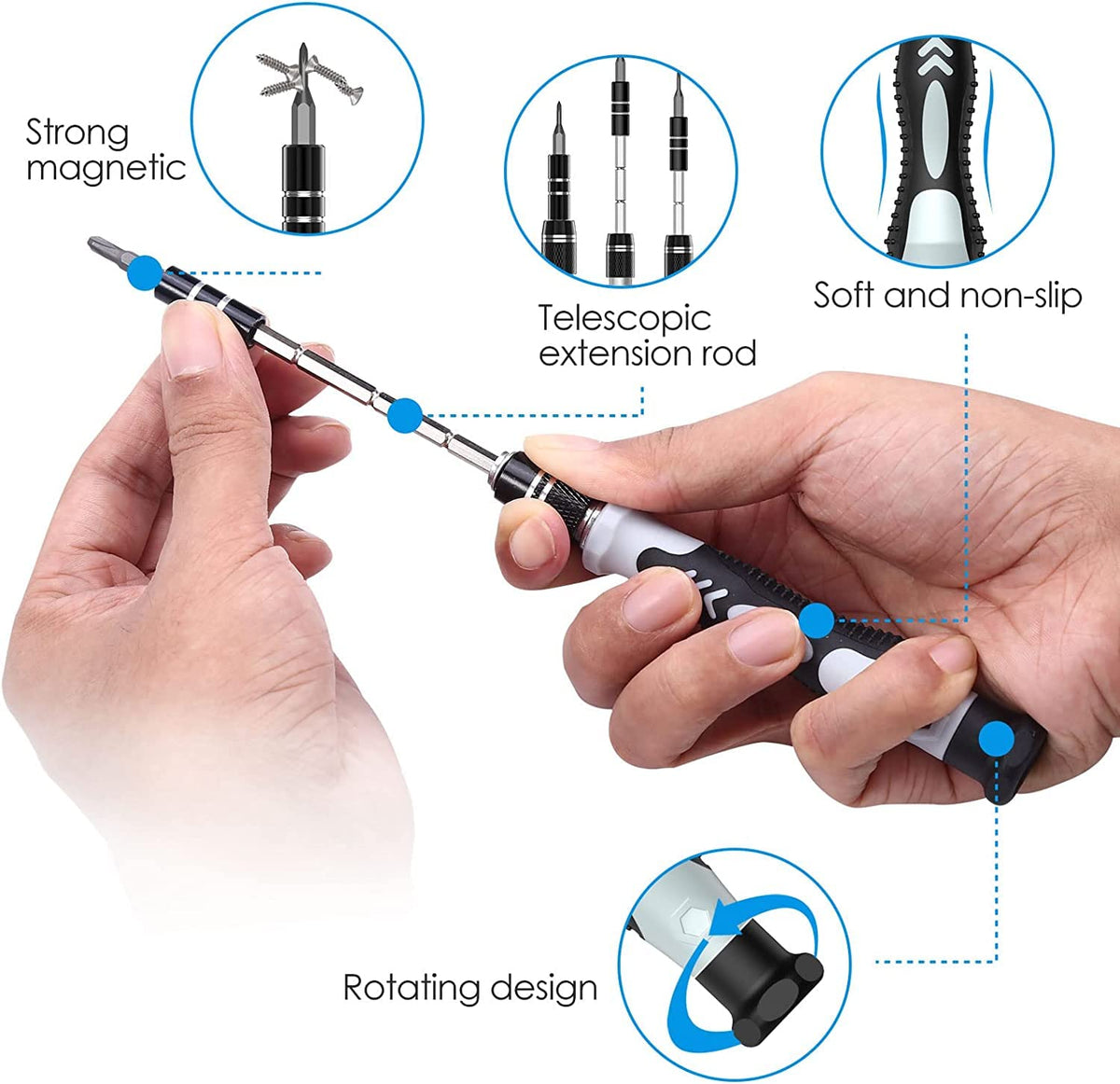 132 in 1 Precision Screwdriver Set Magnetic Black Tools Kit NEW