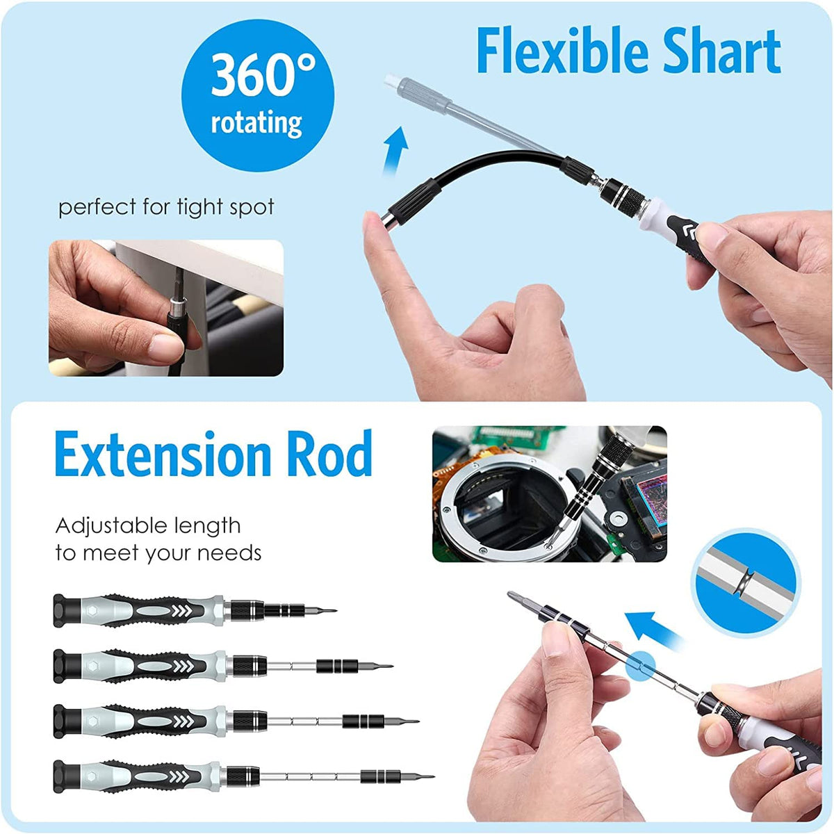132 in 1 Precision Screwdriver Set Magnetic Black Tools Kit NEW