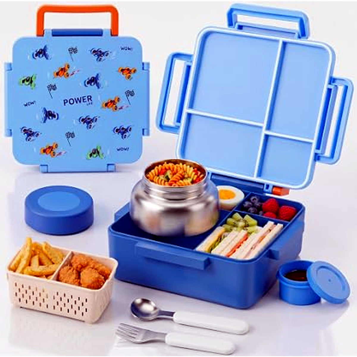 Bento Box 4-Compartment Insulated Leak Proof Food Jar - Blue NEW