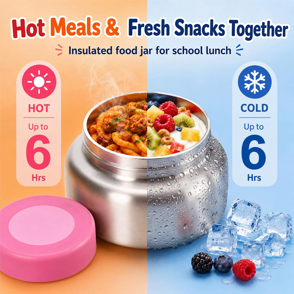 Bento Box 4-Compartment Insulated Leak Proof Food Jar - Blue NEW