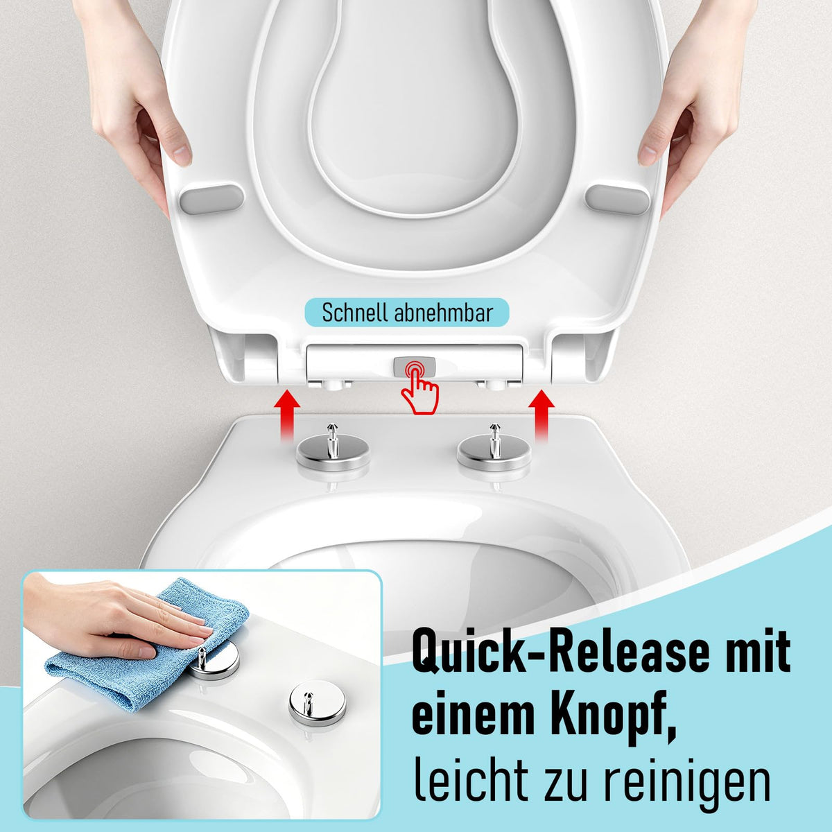 Round Soft Close White Toilet Seat with Child Lock NEW
