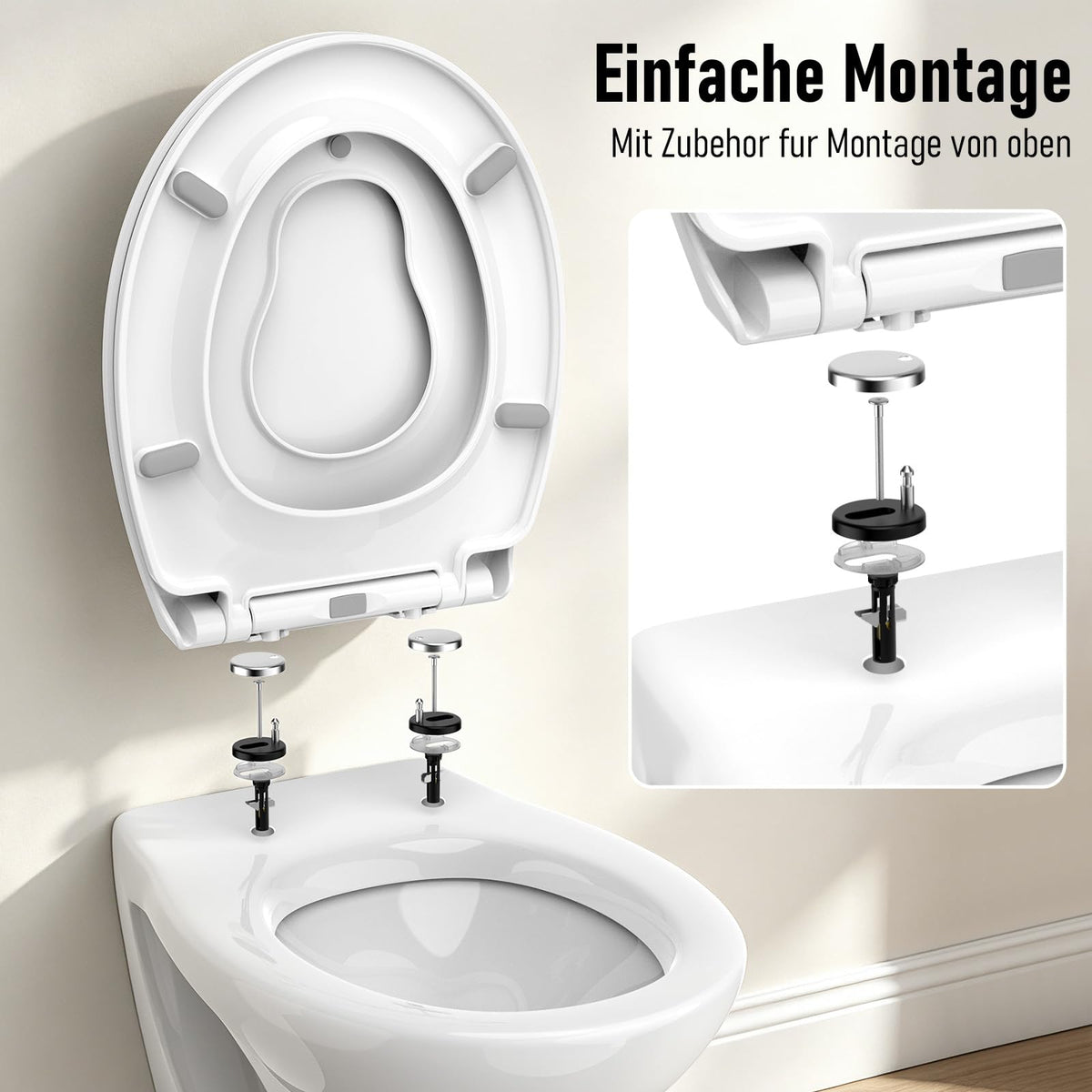 Round Soft Close White Toilet Seat with Child Lock NEW