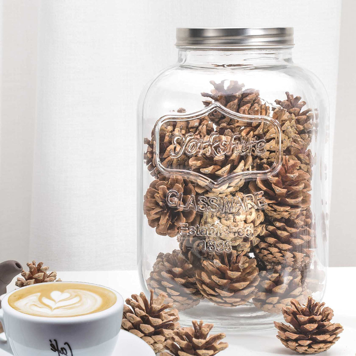 CATPOWER Clear Glass Canning Jar with Lid - 1 Gallon Storage DEMO
