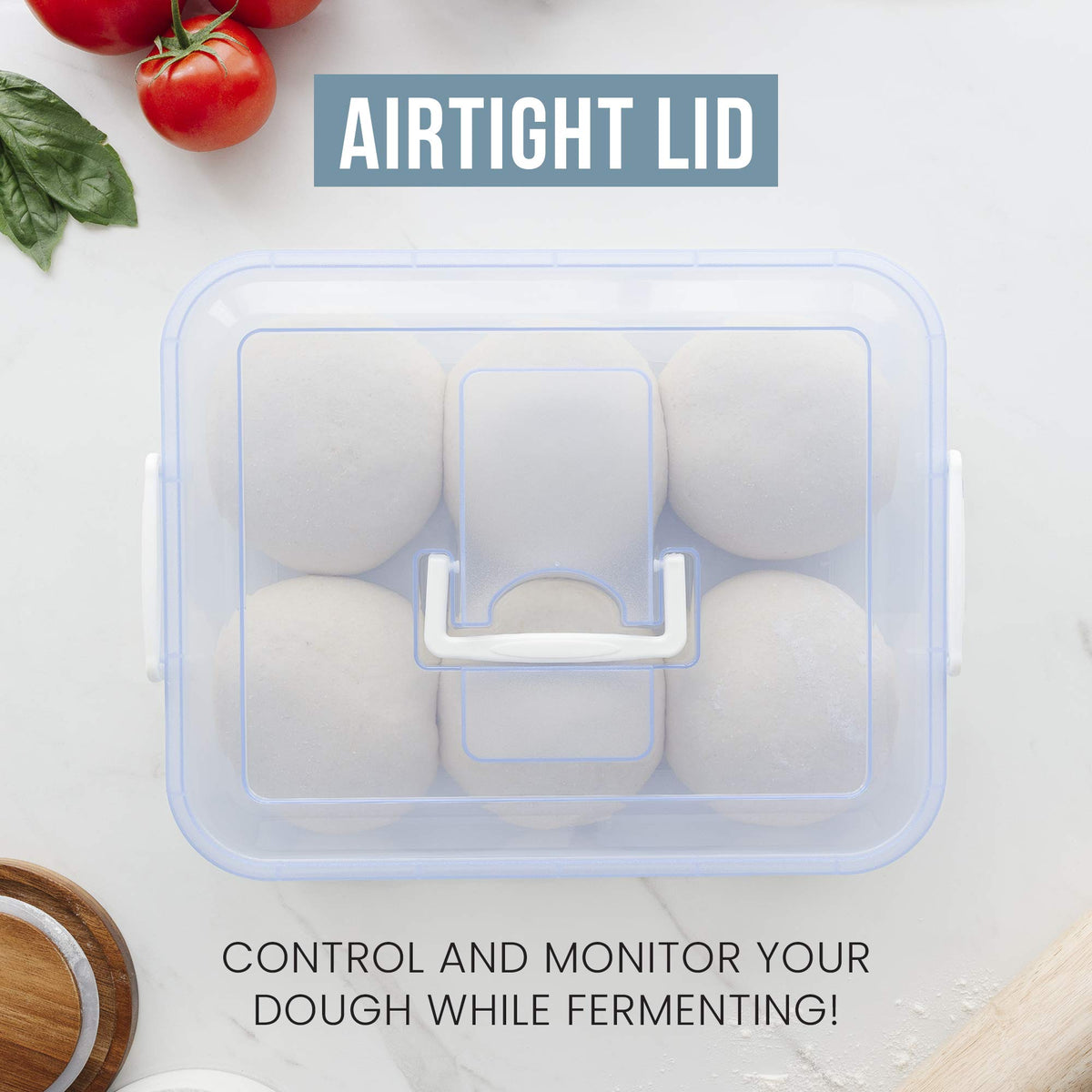 Chef Pomodoro Containers Clear Pizza Dough Proofing Container 14x11 Inch NEW