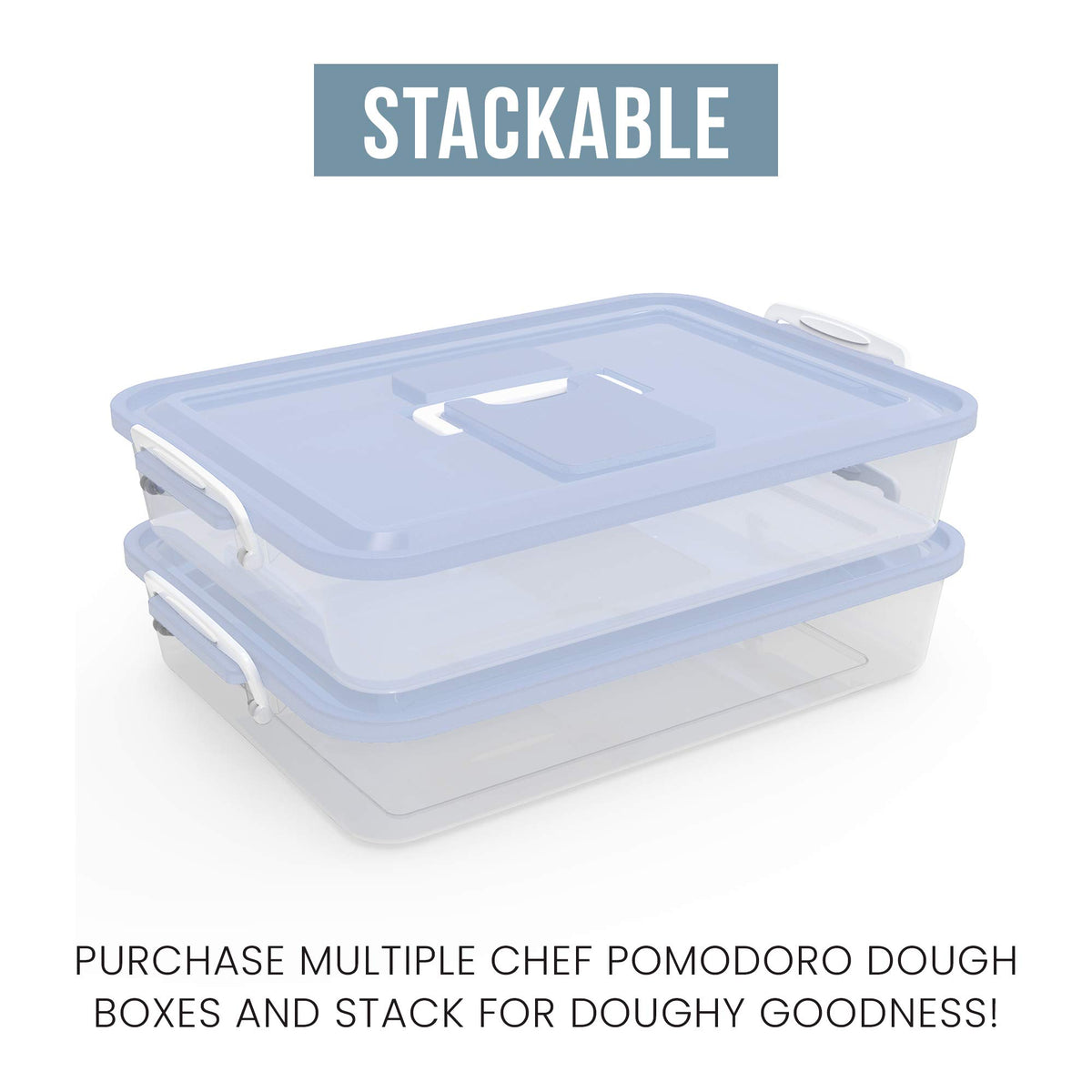 Chef Pomodoro Containers Clear Pizza Dough Proofing Container 14x11 Inch NEW