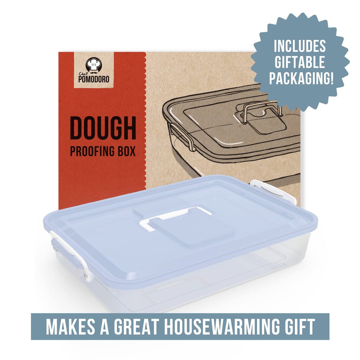 Chef Pomodoro Containers Clear Pizza Dough Proofing Container 14x11 Inch NEW