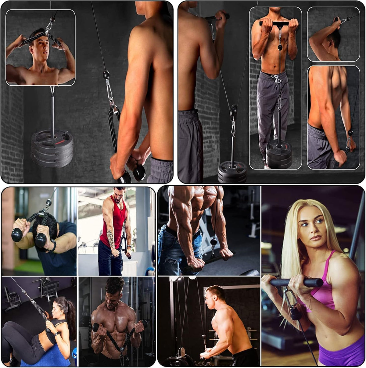 2.5m Cable Pulley System LAT Pulldown Exercise Machine Accessory DEMO