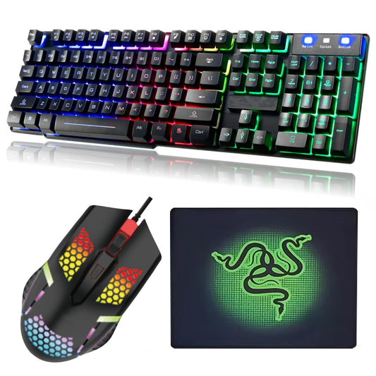 RGB Backlit Keyboards Gaming Keyboard with Mouse Pad Combo - Black NEW