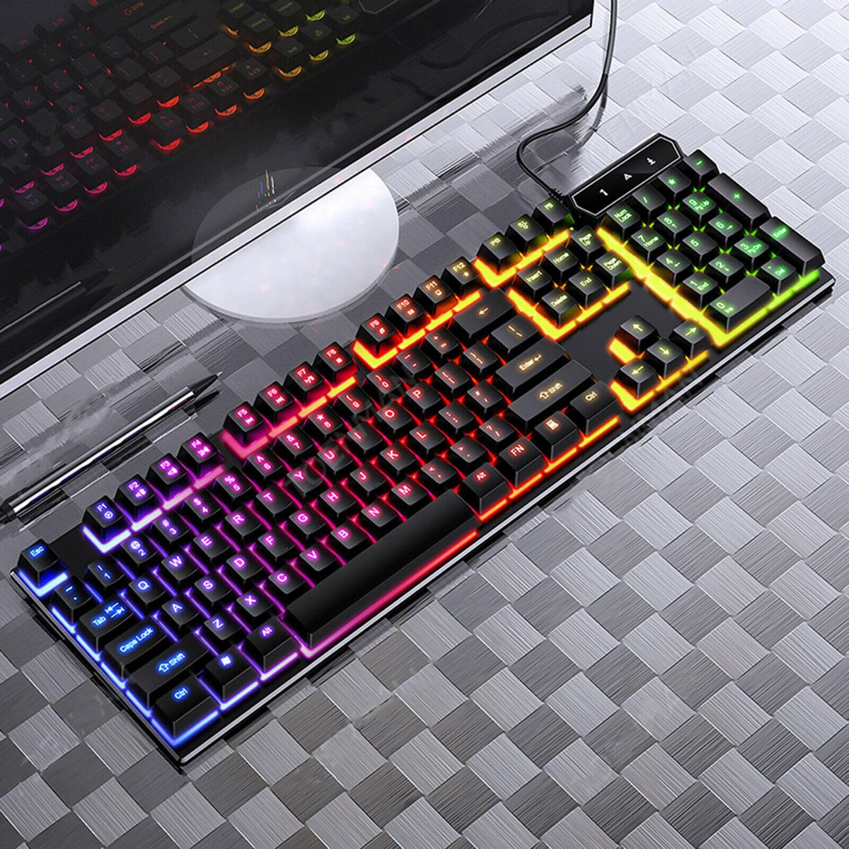 RGB Backlit Keyboards Gaming Keyboard with Mouse Pad Combo - Black NEW