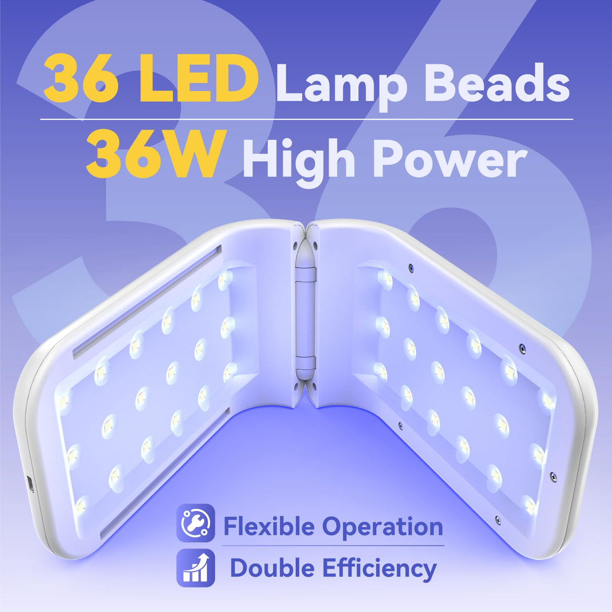 ISTOYO UV Curing Lamp 36 LED Double-Sided Fast Resin White Light NEW