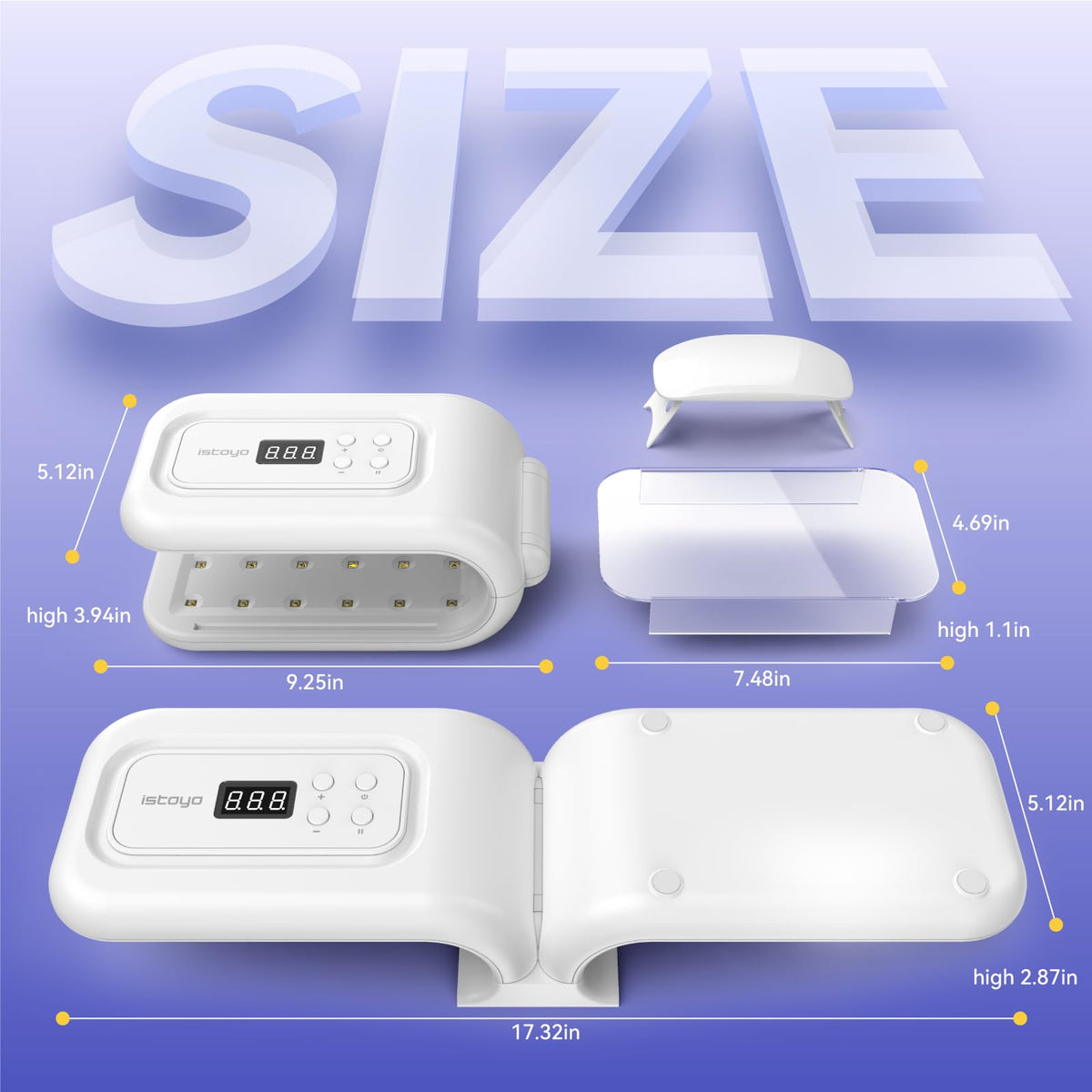 ISTOYO UV Curing Lamp 36 LED Double-Sided Fast Resin White Light NEW