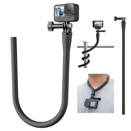 TELESIN Black Flexible Mount Clamp Selfie Stick Pole Extension Rod NEW