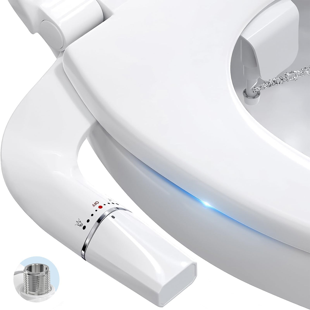 BYRISON Ultra-Slim Dual Nozzle Bidet Attachment Silver G1/2 NEW