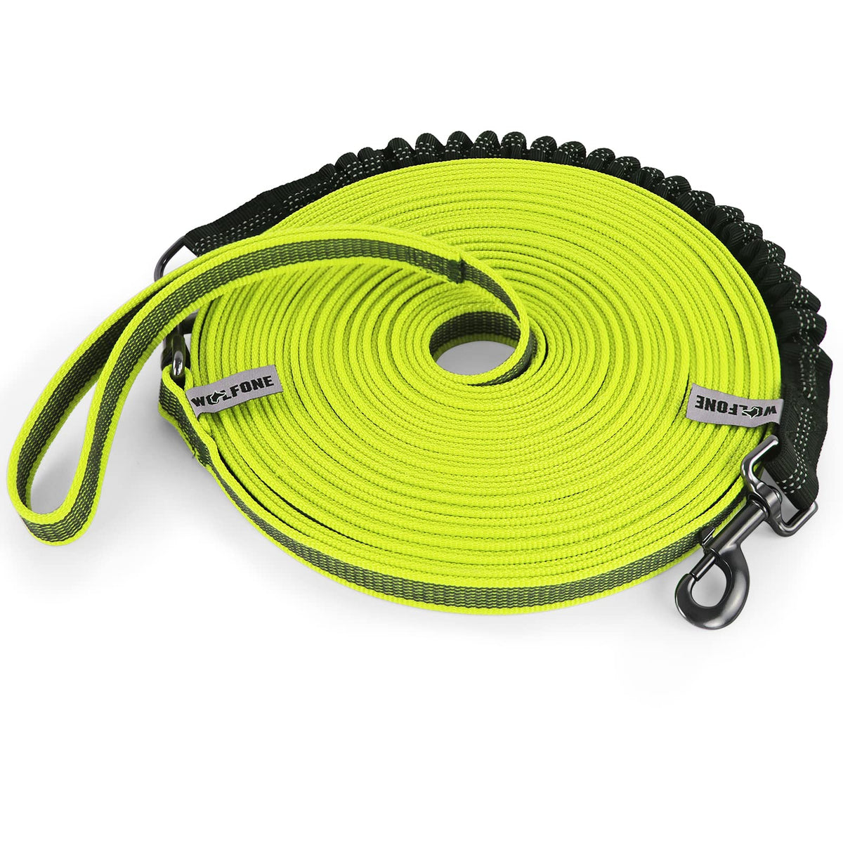 Wolfone Fluorescent Basic Leads Green 15m Dog Lead - Lightweight Training NEW