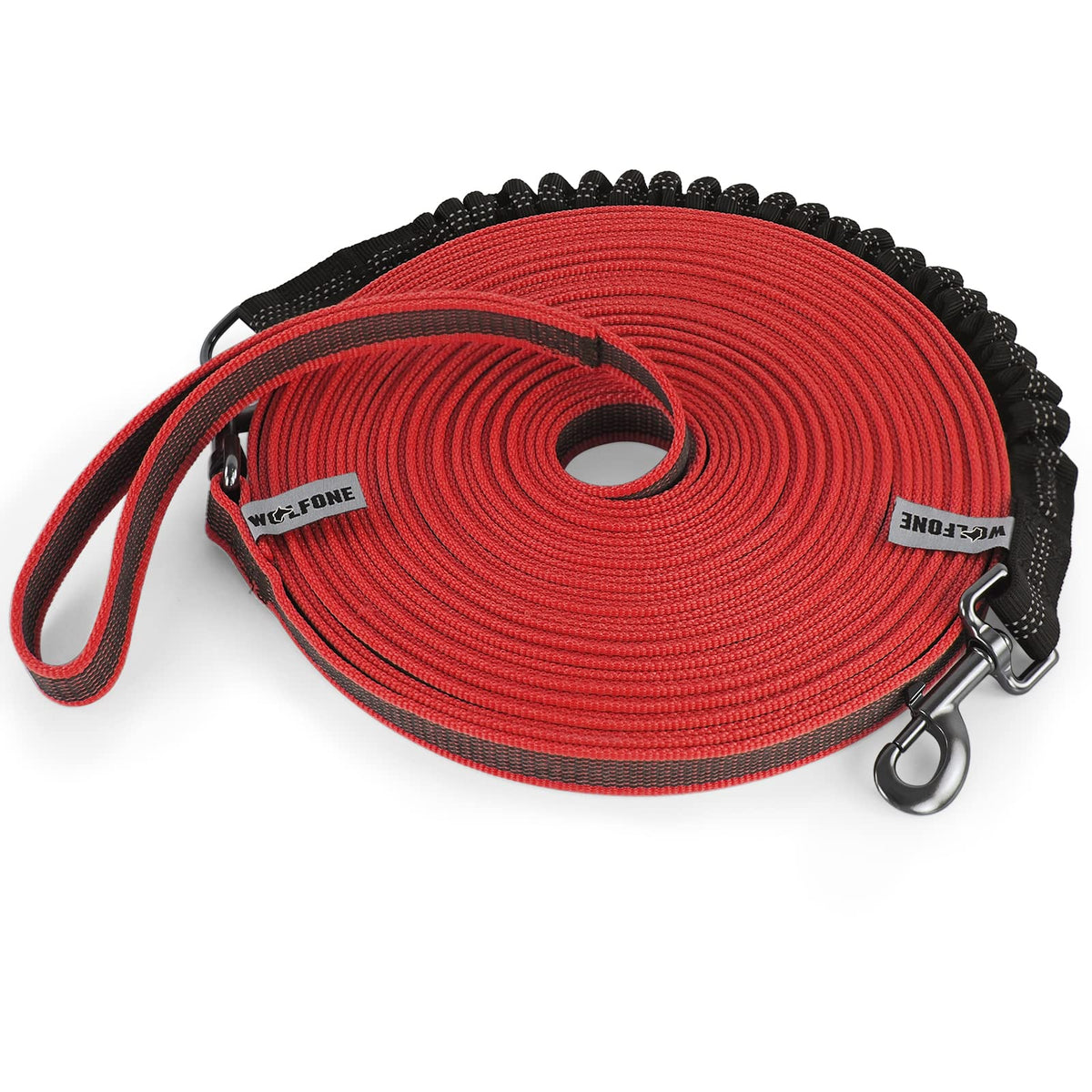 Wolfone Red Basic Leads 15m Non-Slip Rubberized Dog Lead for Training Size NEW