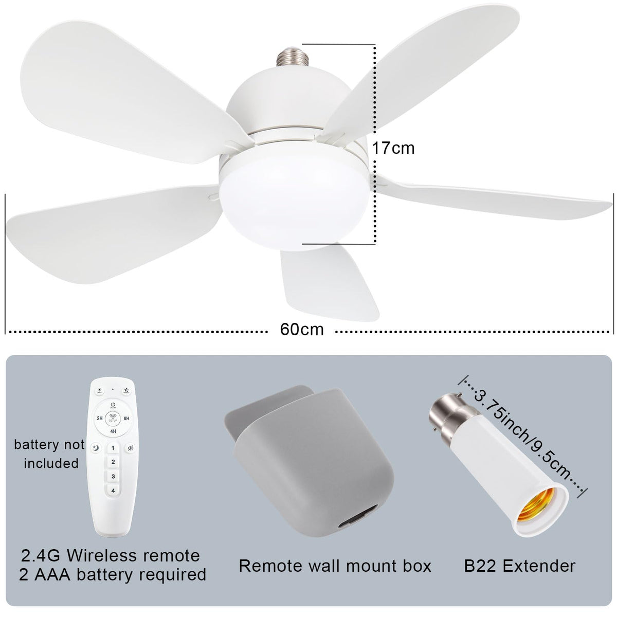 White LED Chandeliers Chandelier Socket Fan Light B22 Base Home Decor DEMO