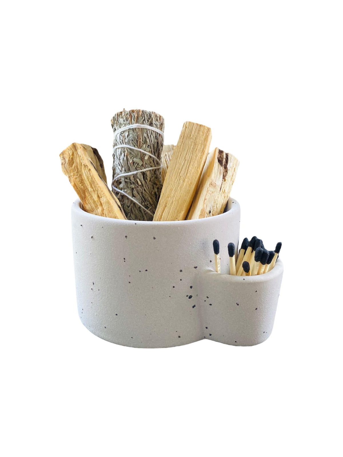 KapeesHD Grey Stone Incense Holder with Beige Undertones - Modern NEW
